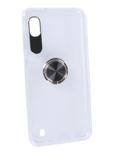 Аксессуар Чехол DF Plastic + Silicone для Samsung Galaxy A10 с кольцом-держателем Black sTRing-01