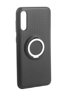 Аксессуар Чехол DF Silicone с кольцом-держателем для Samsung Galaxy A50 Black sBlackRing-04