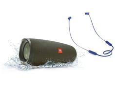 Колонка JBL Charge 4 Green + наушники T110BT Blue