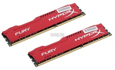 Модуль памяти Kingston HyperX Fury Red Series DDR4 DIMM 2400MHz PC4-19200 CL15 - 16Gb KIT (2x8Gb) HX424C15FR2K2/16