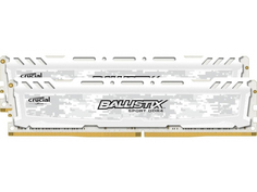 Модуль памяти Crucial Ballistix Sport LT White DDR4 DIMM 2400MHz PC4-19200 CL16 - 8Gb KIT (2x4Gb) BLS2C4G4D240FSC
