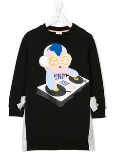Fendi Kids платье-футболка с принтом