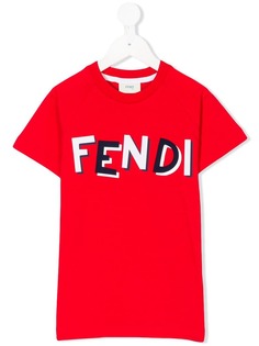 Fendi Kids футболка с принтом-логотипом