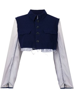 Comme Des Garçons Pre-Owned укороченная куртка с контрастными рукавами
