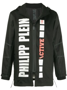 Philipp Plein logo print hooded jacket
