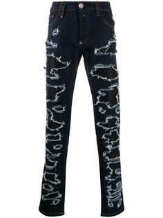 Philipp Plein прямые джинсы с прорезями