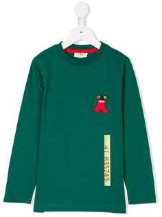 Fendi Kids рубашка с вышитой лягушкой