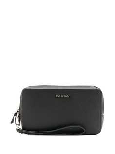 Prada клатч из сафьяновой кожи с ремешком на запястье