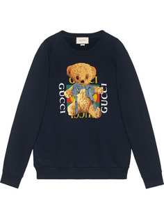 Gucci толстовка с логотипом Gucci и плюшевым медведем