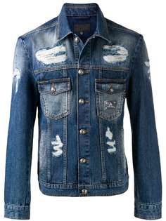 Philipp Plein джинсовая куртка с эффектом потертости