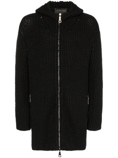 Martin Diment long line zip-front knit hoodie