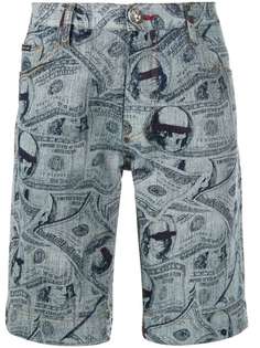 Philipp Plein Dollar print denim shorts