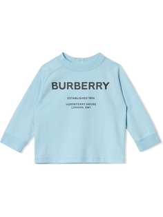 Burberry Kids топ с длинными рукавами и принтом Horseferry