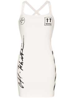 Off-White облегающее платье мини с логотипом