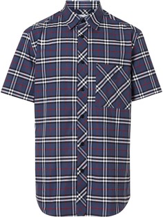 Burberry клетчатая рубашка с короткими рукавами