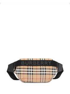 Burberry поясная сумка в клетку Vintage Check с полосками