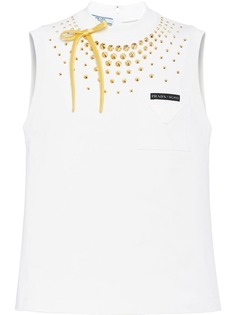 Prada топ из джерси с заклепками