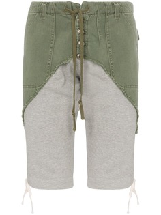 Greg Lauren шорты с контрастной вставкой