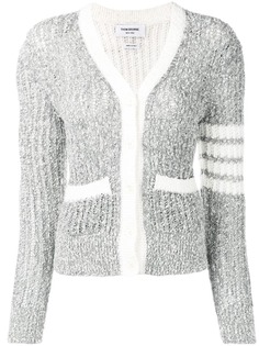 Thom Browne трикотажный кардиган букле с полосками на рукавах