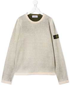 Stone Island Junior фактурный трикотажный свитер
