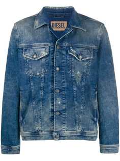 Diesel джинсовая куртка Trucker с эффектом потертости