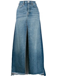 Marcelo Burlon County Of Milan длинная джинсовая юбка с эффектом потертости