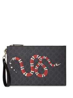 Gucci клатч с логотипом GG и принтом