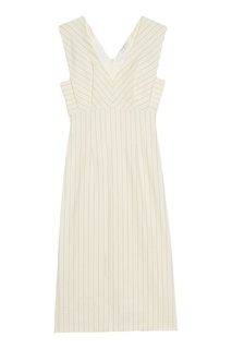 Платье миди молочного цвета Sandro