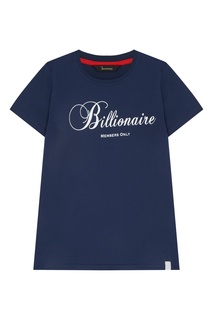 Синяя футболка с принтом и стразами Billionaire Boys Club