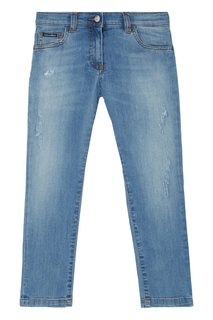 Зауженные голубые джинсы Dolce&Gabbana Children