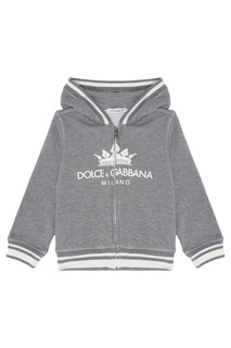 Серое худи с принтом Dolce&Gabbana Children