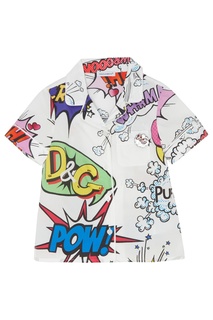 Хлопковая рубашка с принтом Dolce&Gabbana Children