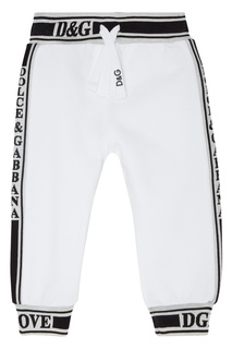 Белые спортивные брюки с отделкой Dolce&Gabbana Children