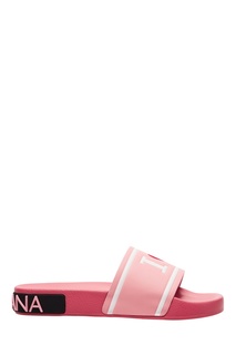 Розовые пантолеты с логотипами Dolce&Gabbana