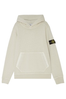 Бежевое хлопковое худи Stone Island Kids