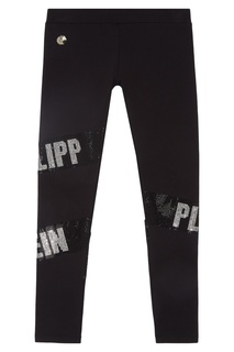 Черные брюки с логотипом Philipp Plein Kids