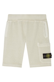 Бежевые хлопковые шорты Stone Island Kids