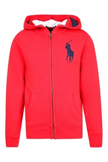 Красное худи с вышивкой Ralph Lauren Kids