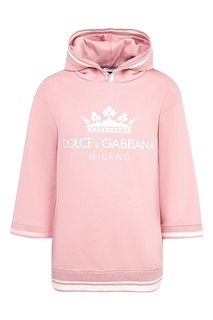 Розовое платье с капюшоном Dolce&Gabbana Children