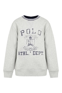 Серый свитшот с принтом Ralph Lauren Kids