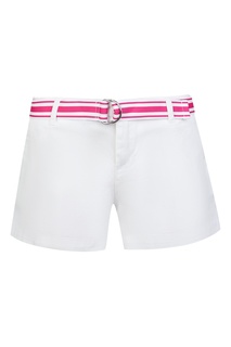 Белые шорты с контрастным ремнем Polo Ralph Lauren Kids