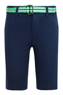 Синие шорты с контрастным ремнем Polo Ralph Lauren Kids