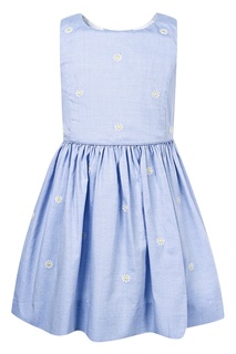 Голубое платье с вышивкой Polo Ralph Lauren Kids