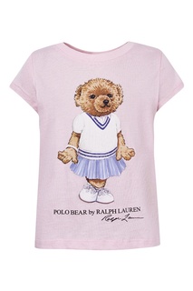 Розовая футболка с медведем Polo Ralph Lauren Kids