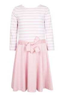 Розовое комбинированное платье Polo Ralph Lauren Kids