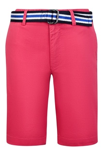 Розовые шорты с контрастным ремнем Polo Ralph Lauren Kids
