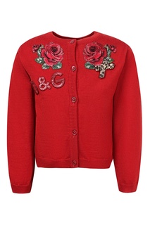 Красный кардиган с отделкой Dolce&Gabbana Children
