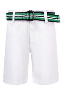Белые шорты с текстильным ремнем Polo Ralph Lauren Kids