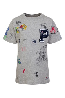 Серая футболка с принтом Polo Ralph Lauren Kids