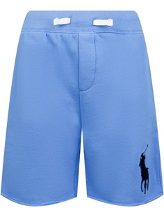 Голубые шорты с вышивкой Polo Ralph Lauren Kids